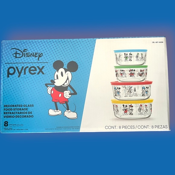 Pyrex 8-Piece Disney Mickey Mouse Friends Decorated Food Storage